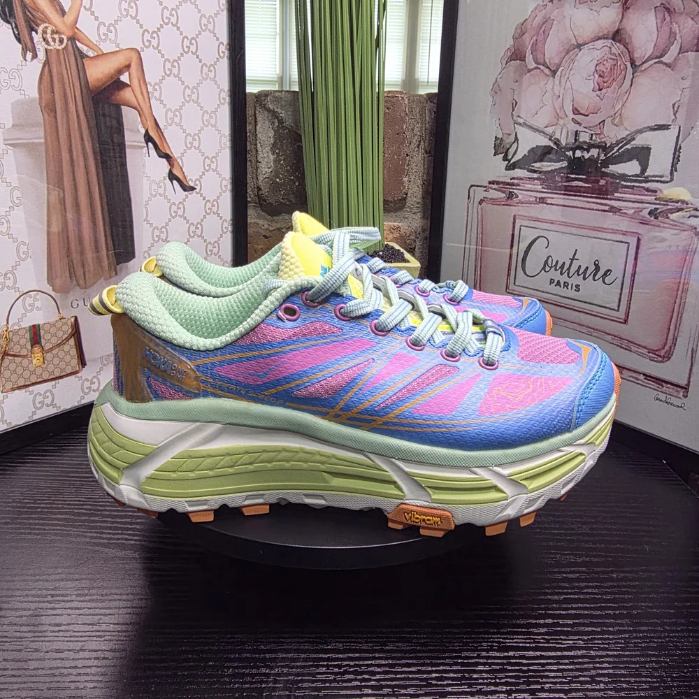 Hoka Women's Athletic Shoes in Blue, Pink, Mint, and Orange - Picture 2 of 6